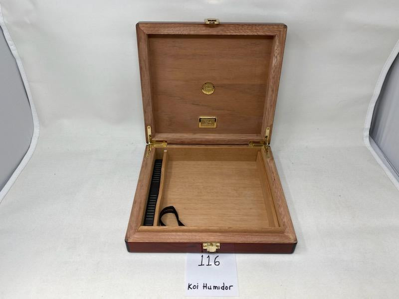 24 kt gold Swimming Koi Fish Humidor Daniel Marshall Archives Collection - 20 cigars