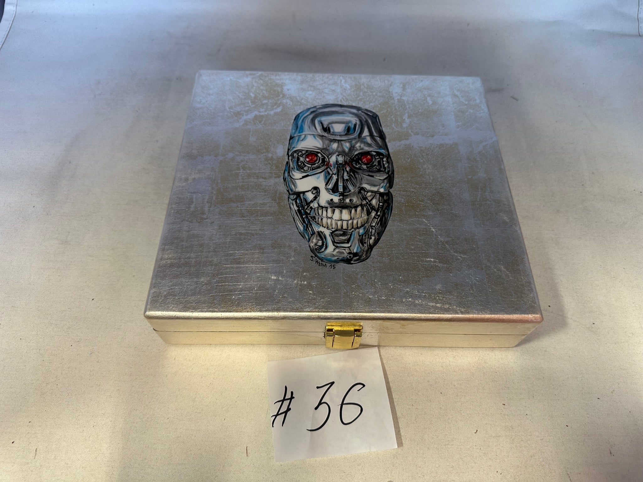 Sterling Terminator Skull Humidor by Daniel Marshall Archives Collection - 20 cigars