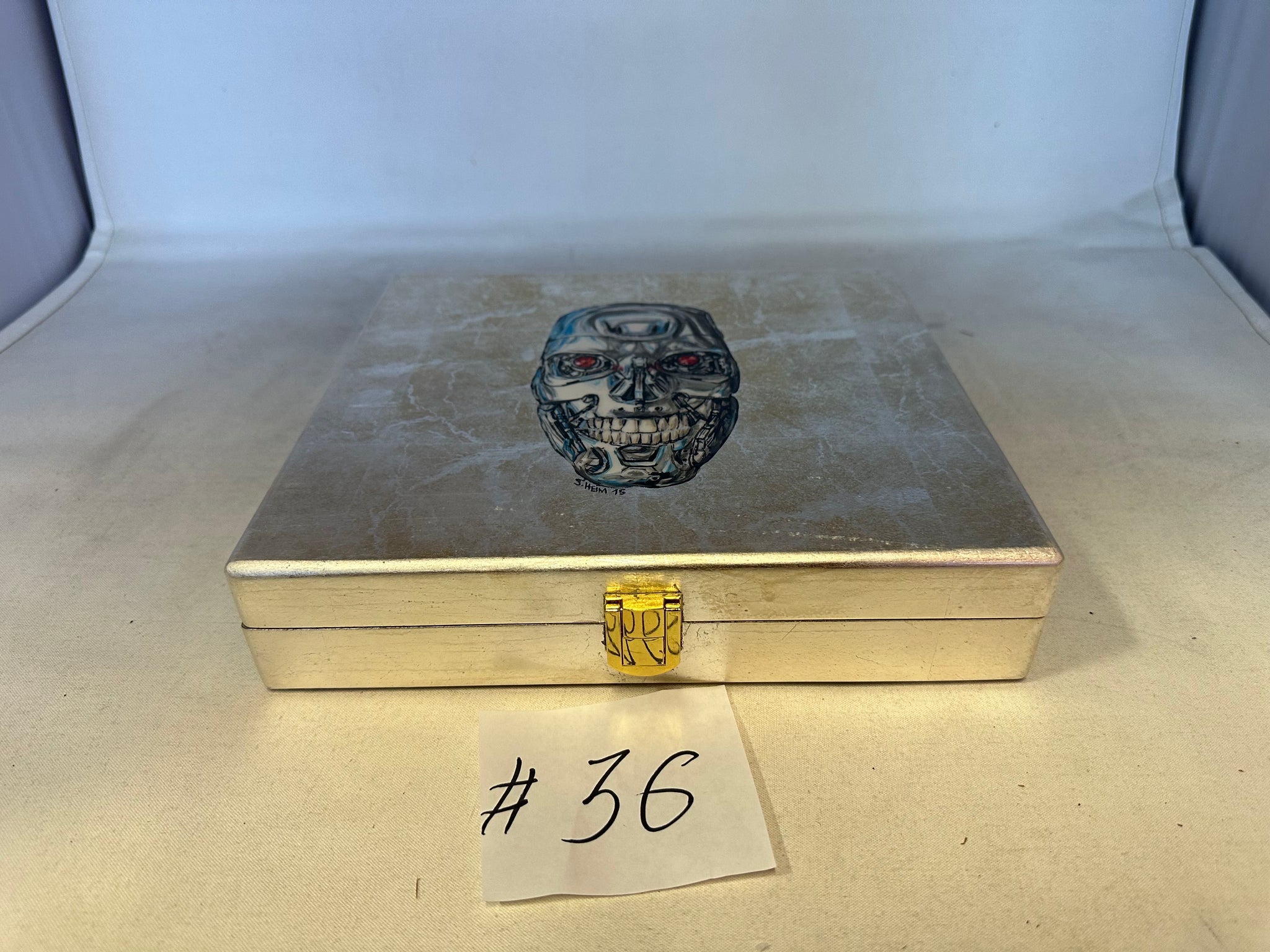 Sterling Terminator Skull Humidor by Daniel Marshall Archives Collection - 20 cigars