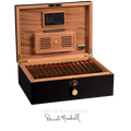 Autographed Ambiente Collection Humidor by Daniel Marshall in black matte with lift out tray - 125 cigars